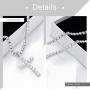 Gangel Silver Vertical Cross Tennis Necklace Glittering Chain Simple Fashion Pendant Exquisite Choker Elegant Refined Jewelry with Rhinestone for Prom Party Gifts for Women and Girls