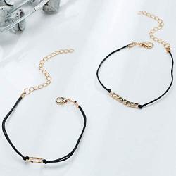 Olbye Multi Layer Circle Bracelet Karma Hand Chain With Black Hemp Body Jewelry for Women and Girls