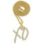 Shiny Jewelers USA Mens Iced Out XO Gang Hip Hop Pendant 24'' Box, Rope, Cuban Chain Necklace