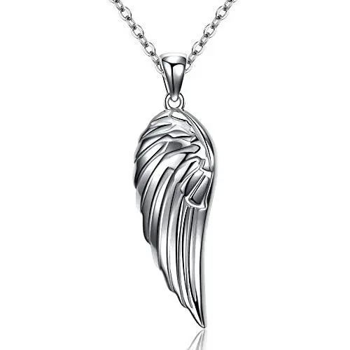 Kaletine Angel Wings Pendant Necklace Sterling Silver 925 Cubic Zirconia Adjustable Cable Chain 16in+2in Extender Kaletine Angel Wings Pendant Necklace Sterling Silver 925 Cubic Zirconia Adjustable Cable Chain 16in+2in Extender