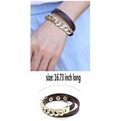 DDWW 2 Pcs Women Multi-Layer Leather Wrap Bracelet Handmade Wristband Braided Rope Cuff Bangle