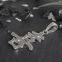 Sterling Silver Happiness Kanji Chinese Character Pendant Necklace, 18''
