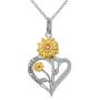 Sterling Silver You were My Sunshine Sunflower Urn Cremation Memorial Pendant Necklace for Ashes for Women