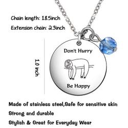 De&ai Animal Sloth Charm Necklace, Animal Jewelry Sloth Lover Gift for Women Girls