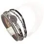 FANCY SHINY Leather Wrap Bracelet Boho Cuff Bracelets Crystal Bead Bracelet with Magnetic Clasp Jewelry Gifts for Women Teen Girls