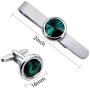 AMITER Mens Cufflinks/Tie Clip/Cufflinks and Tie Clip Set for Men with Swarovski Crystal for Skinny Tie Formal Business Wedding Tuxedo Shirts