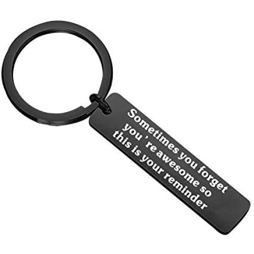 SEIRAA Inspirational Gift Keychain Sometimes You Forget You’re Awesome so This is Your Reminder Encouragement Graduation Gift for Son Daughter