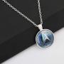 BEKECH Star Trek Necklace Glass Time Gem Star Trek Pendant Necklace Movie Inspired Jewelry Gift for Star Trek Fans Star Trek Necklace for Fans