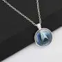 BEKECH Star Trek Necklace Glass Time Gem Star Trek Pendant Necklace Movie Inspired Jewelry Gift for Star Trek Fans Star Trek Necklace for Fans