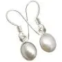 SilverStarJewel 925 Sterling Silver White Oval Pearl June Birthstone French Hook Earrings 1'' SilverStarJewel 925 Sterling Silver White Oval Pearl June Birthstone French Hook Earrings 1''