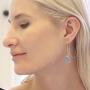 Humble Chic Simulated Druzy Threaders - Boho Glitter Upside-Down Long Hoop Dangle Drop Earrings for Women - Bohemian Created Geode Stone Sparkly Pendants