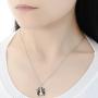 Santuzza 925 Sterling Silver Black CZ Spider Pendant Necklace with Black Spinels CZ Stones