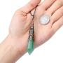 Top Plaza 12 Facet Natural Healing Crystal Stone Necklace Antique Bronze Gemstone Point Pendulum Necklaces Reiki Quartz Jewelry for Women