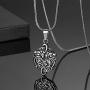 Hipunk Irish Celtic Knot Necklace Mens 316L Stainless Steel Good Luck Pendant 18k Gold/Black Gun Plated Lucky Amulet Jewelry