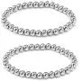 2Pcs Simple Punk Stainless Steel Beaded Bracelets Gold Silver Rose Gold Plated Dainty Stackable Titanium Steel Seeds Bangle for Women Girls Daily Cool Jewelry 2Pcs Simple Punk Stainless Steel Beaded Bracelets Gold Silver Rose Gold Plated Dainty Stackable Titanium Steel Seeds Bangle for Women Girls Daily Cool Jewelry