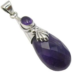 SilverStarJewel Sterling Silver Authentic Amethyst February Birthstone Pendant 4.6 cm