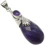 SilverStarJewel Sterling Silver Authentic Amethyst February Birthstone Pendant 4.6 cm