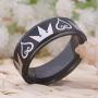 Cosplay Jewelry 8mm Black Step Kingdom Hearts & Crowns Design Ring Wedding Ring Engagement Ring-Free Inside Engraving