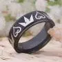 Cosplay Jewelry 8mm Black Step Kingdom Hearts & Crowns Design Ring Wedding Ring Engagement Ring-Free Inside Engraving