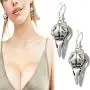 RechicGu Crow Viking Odin Bird Raven Skull Dangle Earrings Antique Skeleton Death Devil Goth Punk Emo Steampunk