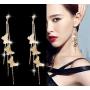 Cute Long Tassel Butterfly Earrings for Women Girls Gold Butterfly Crystal Dangle Drop Earrings Jewelry