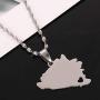 Silver Stainless Steel Bosnia and Herzegovina Map Pendant Necklaces Bosnian Maps Jewelry