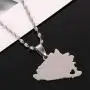 Silver Stainless Steel Bosnia and Herzegovina Map Pendant Necklaces Bosnian Maps Jewelry