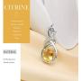 HXZZ Fine Jewelry Natural Gemstone Gifts for Women Sterling Silver Swiss Blue Topaz Amethyst Citrine Pendant Necklace