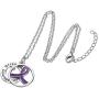 My Shape Purple Cancer Awareness Ribbon Cause Pendant Strength Courage Hope Necklace Survival Trendy Jewelry