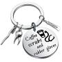 CENWA Dentist Gift Dental Hygienist Gift Dental Keychain Coffee Scrubs and Rubber Gloves Dentist Jewelry Graduation Gift for DH Dentist Assistant