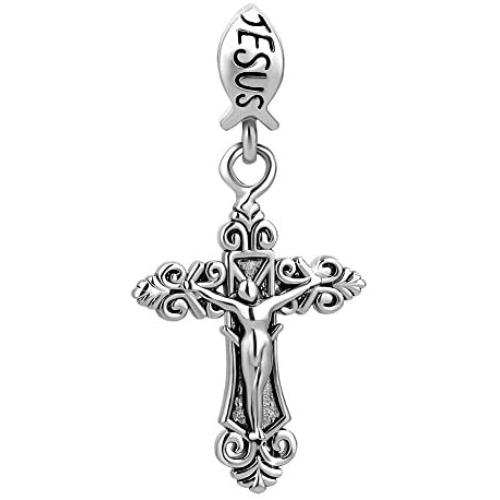 CharmSStory Crucifix Cross Charms Religious Charms Prayer God Charms Beads for Charm Bracelets