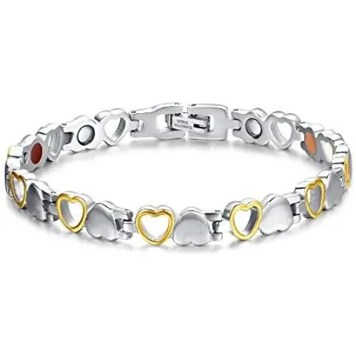 Titanium Magnetic Bracelet Heart Hollow Design Link Stylish Magnet Bracelets for Women,4 Colors to Choose, 8.3 Inches Adjustable Titanium Magnetic Bracelet Heart Hollow Design Link Stylish Magnet Bracelets for Women,4 Colors to Choose, 8.3 Inches Adjustable