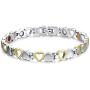 Titanium Magnetic Bracelet Heart Hollow Design Link Stylish Magnet Bracelets for Women,4 Colors to Choose, 8.3 Inches Adjustable