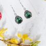 Shop LC Womens Green Malachite Dangle Drop Earrings Vintage Tribal Prom Jewelry Mothers Day Gifts for Women (Oval/Round/Leaf)