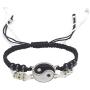 NC 4-12Pcs Yin Yang Tai Chi Gossip Chain Pendant Necklace Bracelet Set Adjustable Cord Braide Couple Matching Beads Bracelet for Women Men Teen Girl Best Friend Friendship Jewelry Gift