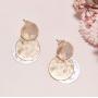 Vintage Double Layered Two Tone Dangle Drop Basic Earrings for Women