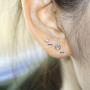 Silver Stud Earrings for Women Men Girls, 4 Pairs Small Round Cubic Zirconia Earrings Set | Tiny Dainty Cartilage Tragus Earrings(2mm/3mm/4mm/5mm)