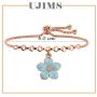 UJIMS Ohana Charm Bracelet Hawaiian Gift For Family Best Friends Ohana Jewelry with Hibiscus Flower Charm Family Member Gift