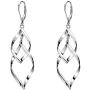 Fashion Double Leaf Wave Sprial Dangling Leverback Earrings Pierced Women Girl Rhodium Plated Bohemian