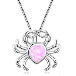 DMOMSA Classic Sapphire Blue Cute Crab Pendant Necklace Jewelry Suitable for Womens Birthday Gifts, Valentines Day, Mothers Day