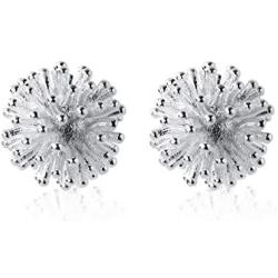 Dandelion Sterling Silver Stud Earrings for Women Teen Girls Men Hypoallergenic Flower Seed Cluster Piercing Ear Tragus Post Cute Lovely Sleeper Earrings Tiny Lightweight Jewelry Gifts for Best Friend