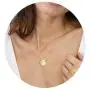 Ldurian Choker Necklace, Single Chain with Circle Disc Pendant, Layering Necklaces For Women, Dainty Simple Jewelry (14K Gold Plated, Hammered)