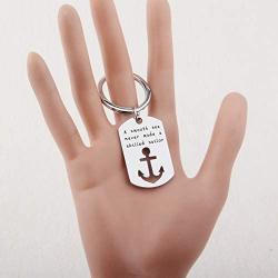 ENSIANTH Sailors Gift A Smooth Sea Never Made A Skilled Sailor Keychain Anchor Jewelry for Sailing Enthusiast