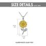 14K Real Gold Sunflower Necklace for Women, You Are My Sunshine Gold Sunflower Pendant Necklace with Crystal Birthday Anniversary Jewelry Gifts for Mom, Wife, Girlfriend 16''+2''