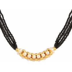Efulgenz Indian Bollywood Traditional Ruby Emerald/Color CZ Stone Mangalsutra Pendant Necklace Jewelry with Chain for Women