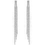 BLIJERY Silver Crystal Long Tassel Earring Rhinestone Wedding Dangle Earrings for Bridal & bridesmaid