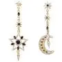KaFu Moon and Star Earrings Long Dangle Stud Fashion Shiny Crystal Star Moon White Gold Color Drop Earrings Jewelry for Women Girl KaFu Moon and Star Earrings Long Dangle Stud Fashion Shiny Crystal Star Moon White Gold Color Drop Earrings Jewelry for Women Girl
