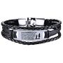 COMTRUDE to My Daughter Bracelets, Stainless Steel Leather Inspirational Wristband, Daughter Bracelet from Mom and Daddy, Love Daughter Best Gift (Brown and Black)