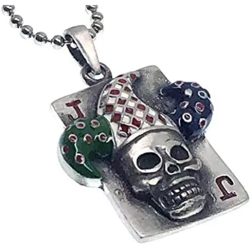 Halloween Jewelry Clown Joker card J-Jack Skull Horror Gothic Zombie Pewter Mens Pendant Necklace Good Luck Lucky Wealth Money Charm Safe Travel Protection Amulet Safety Talisman w Silver Ball Chain Halloween Jewelry Clown Joker card J-Jack Skull Horror Gothic Zombie Pewter Mens Pendant Necklace Good Luck Lucky Wealth Money Charm Safe Travel Protection Amulet Safety Talisman w Silver Ball Chain