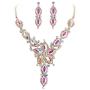 EVER FAITH Womens Marquise Crystal Flower Leaf Elegant Bridal Bib Collar Statement Necklace Earrings Set